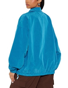 Chaqueta Cortavientos Impermeable de Nailon con Cremallera para Mujer, Diseño Moderno, Logotipo Personalizado, Informal, Transpirable, para Exteriores - Product Image 2