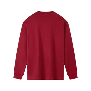 Custom 100% Cotton <b>Plain</b> Long Sleeve Round Neck T-<b>shirt</b> High Quality 220gsm <b>White</b> Blank Men T <b>Shirt</b> Drop Shoulder College - Product Image 2