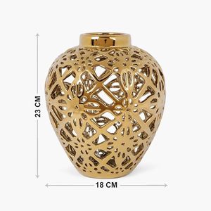 Vase en métal texturé Stellar Celestial, élégant vase décoratif pour fleurs, pour la décoration de salon, chambre à coucher, table - Product Image 2