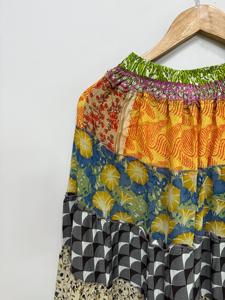 Handmade <b>Silk</b> Patchwork <b>Skirt</b>, Bohemian Long <b>Skirt</b>, Boho Indian <b>Skirt</b>, Festival <b>Skirts</b>, Elastic Waist Flowy <b>Skirt</b>, Women <b>Skirt</b> - Product Image 5