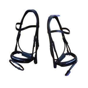 Vegetable Drum Dyed Harness Leather Horse Dressage <b>Bridle</b> Empty Browbands Patent Leather Snaffle Horse <b>Bridle</b> horse equipment - Product Image 1