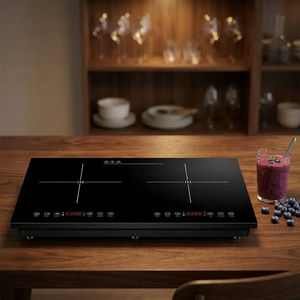 Induction Cooker Double Stove 600x360x60mm Touch Control Black Glass Panel Countertop Use 2200W+2200W - Product Image 2