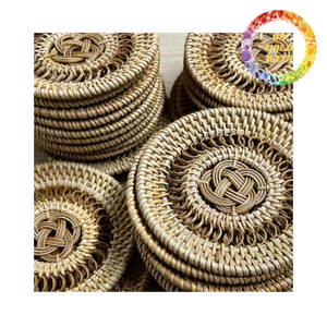 Natural rattan placemat for dining <b>table</b> handmade woven eco friendly kitchen <b>table</b> <b>mat</b> - Product Image 3