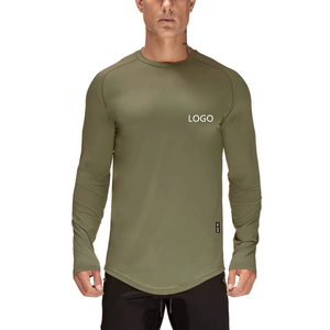 T-shirts en gros, t-shirts pas chers, t-shirts de fitness à séchage rapide et haute élasticité, chemises pour hommes à manches longues - Product Image 2
