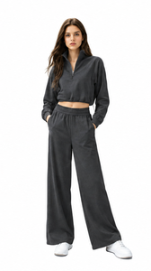 Autumn Winter Women Solid <b>Hoodie</b> Yoga Suit 2 Pcs Long Sleeve Sweatshirt High Waist Jogging Pants Casual Sports Fitness Quick Dry - Product Image 4