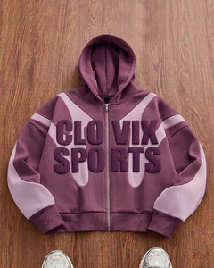 Sweat-shirt à fermeture éclair pour homme CLOVIX SPORTS, 100% coton, fermeture éclair intégrale, logo personnalisé, vêtements de sport doux et respirants - Product Image 1