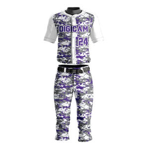Conjunto de Camiseta y Pantalones de Béisbol Personalizados al por Mayor, Uniforme de Equipo de Poliéster de Manga Corta, Transpirable y de Secado Rápido, Proveedor de Fábrica - Product Image 1