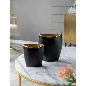 Premium Gold Finish Iron Coastal Tabletop Flower <b>Vase</b> Eco-Friendly Large for Home Decoration by Zahid Exports ZE-3180Y - Product Image 2