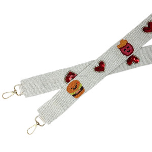 Lindo Bolso de Hombro de Algodón Bordado con Cuentas, Estilo Vintage, con Correa de Gancho, Diseño de Corazón, Ajustable e Impermeable - Product Image 4