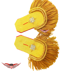 Épaulettes brodées vintage écologiques KEW en fil de bullion jaune, personnalisables, accessoire vestimentaire de luxe en fil métallique - Product Image 5
