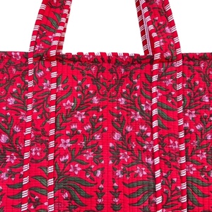 Bolso Tote Ligero de Algodón Acolchado, Color Sólido, Estilo Bohemio Vintage, Cierre Abierto, Gran Capacidad, para Mujer, Todas las Temporadas, Suave - Product Image 5