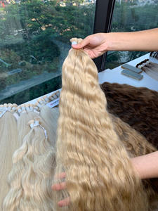 Prix de gros Extensions de cheveux de haute qualité en vrac 100g 28 pouces Cheveux humains vierges Couleurs brunes Ondulation naturelle - Product Image 2