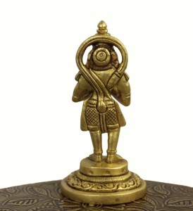 Estatua de artesanía de latón, estatua de Lord Hanuman Ji, decoración del templo de Pooja, estatua de mesa de escritorio, diosa india, escultura de Idol de retorno - Product Image 4