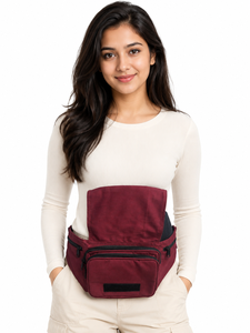 Sac banane en toile de coton léger avec ceinture réglable et multiples poches, idéal pour le shopping, les voyages et le camping – Offre spéciale - Product Image 5