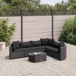 Ensemble de 6 canapés de patio noirs, ensembles de jardin élégants - Product Image 1