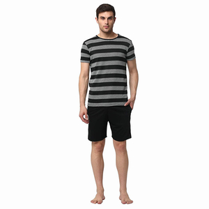 Ensemble chemise et short décontracté respirant pour homme, couleur unie, pour jeunes, impression numérique personnalisée, en tissu délavé - Product Image 5