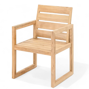 Conjunto de Sillas de Comedor para Exteriores con Diseño Minimalista y Estructura de Madera de Teca para Decoración del Hogar - Product Image 2