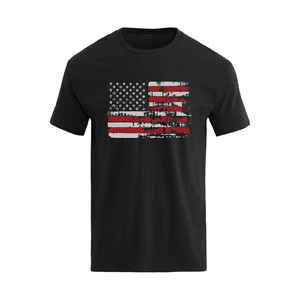 Trending Black Digital Flag Graphic Print T <b>Shirt</b> Crew Neck Short Sleeve Wholesale Bulk Order <b>Shirts</b> - Product Image 1