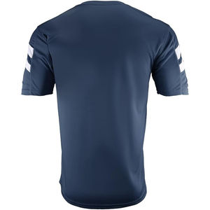 Maillot de football bleu marine à manches courtes pour homme, col rond, en polyester anti-humidité, vêtement d'entraînement toutes saisons, coupe classique - Product Image 2