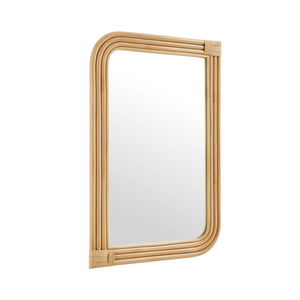 Rustic Curved <b>Rectangle</b> Rattan <b>Wall</b> <b>Mirror</b> Handwicker Decorative <b>Wall</b> <b>Mirror</b> for Entryway Bedroom Living Room from Vietnam - Product Image 1