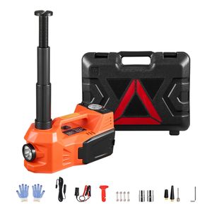 Cric électrique 5 tonnes/11 000 lb avec gonfleur intégré 12V, cric ciseaux réglable en acier pour changement de pneu, alimentation pneumatique - Product Image 1