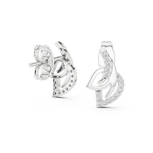 Boucles d'oreilles pendantes en or jaune 14 carats avec diamants de laboratoire ronds pour femmes |   Cadeau d'anniversaire |   Nouveau diamant cultivé - Product Image 6