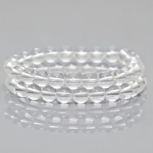 Pulsera Elástica de Cuentas de Cuarzo Cristal Natural de 8mm, Lisas y Redondas, Grado AA, Joyería Curativa al por Mayor - Product Image 3