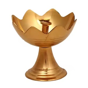 Premium Craft Brass Diya Traditional Design Ethnic Style Diwali Pooja <b>Mandir</b> Decor - Product Image 2