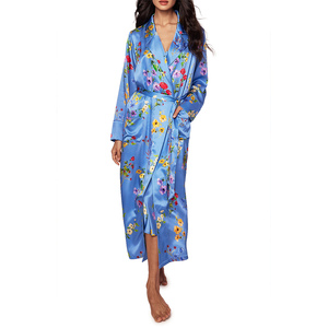 Bata de satén 100% seda para mujer, cómoda, con cuello en V, cinturón de borlas con lazo, bordado personalizado, ropa de dormir suave para verano, nueva llegada - Product Image 6