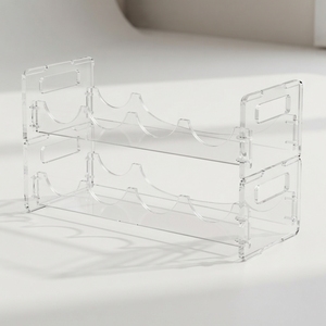 Transparent Acrylic Modern Portable Beverage Bottle <b>Display</b> Stand for Retail Counter Merchandising and Store Promotion - Product Image 1