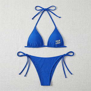 Conjunto de Bikini de 2 Piezas para Mujer, Diseño Personalizado de Lujo para Verano, Sexy, Espalda Descubierta, con Logotipo Frontal, Transpirable, de Secado Rápido, Ropa de Playa - Product Image 4