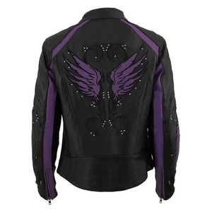 Chaqueta de Motociclista Casual de Cuero Negro Premium para Mujer SAMROZ SPORTS - Product Image 4