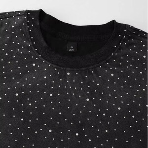 T-shirt personnalisé de haute qualité avec strass pour hommes, style streetwear, grandes tailles, chemises à strass pour hommes, t-shirts pour hommes - Product Image 3