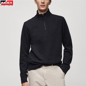 Nueva llegada: Sudadera casual con cremallera de un cuarto para hombre, de manga larga y tela cómoda para otoño e invierno. - Product Image 1