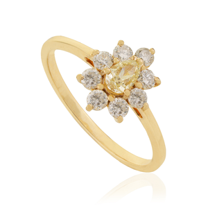 Anillo de Diamantes Reales en Oro Amarillo Real K14, Diseño Lujoso y Elegante, Apilable, para Propuesta de Matrimonio, Joyería OEM ODM - Product Image 3