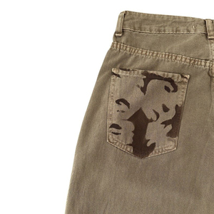 Pantalones Vaqueros con Estampado Gráfico, Corte Holgado, Diseño Personalizado, Lavado Vintage, Estilo Urbano, Hip Hop, Y2K, Pantalones Rectos - Product Image 6