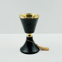 Encensoir moderne en bois blanc, finition de luxe, avec insert métallique doré et pompon décoratif, pour Bakhoor, vente en gros