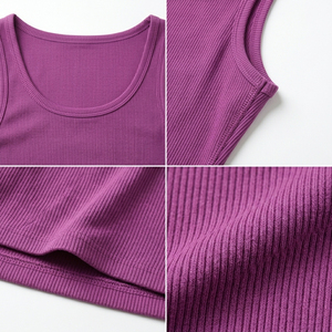 Débardeur côtelé pour femme – Qualité supérieure, tissu tricoté côtelé, coupe confortable, sans manches, haut basique pour femme, tenue décontractée et tendance - Product Image 6