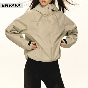 American Vintage <b>White</b> Women's <b>Short</b> Waterproof Solid Woven 100% Polyester Padded Workwear <b>Jacket</b> Autumn Winter - Product Image 2