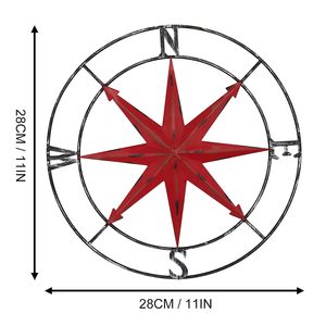 Brújula de Metal para Colgar en la Pared, Acabado Desgastado, Decoración Náutica Rústica - Product Image 5