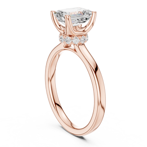 Anillo de Compromiso Art Deco con Moissanita Creada en Laboratorio, Corte Esmeralda de 2 Quilates, Chapado en Oro de 18K, Certificado por GRA, Proyecto Vinson - Product Image 3