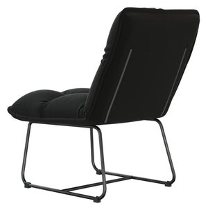 Black Velvet Leisure Chair with Adjustable Metal Medium <b>Backrest</b> Medium Chaise Lounge - Product Image 4