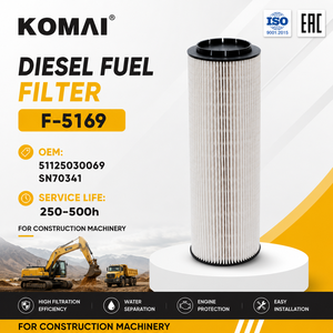 Filtre à carburant diesel KOMAI 51.12503-0069  51125030069 SN70341 PU831X pour excavateur et camion - Product Image 1