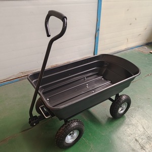 <b>Trolley</b> Garden Dump Cart with Wheels Wagon Heavy Duty Steel Frame Utility Cart with Air Tires for Yard Lawn Hauling ODGGAD007 - Product Image 1