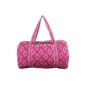 Bolsa de Lona Acolchada Hecha a Mano en India, 100% Algodón Puro, Estilo Boho, para Yoga, Gimnasia, Playa, Uso Diario, con Cierre de Cremallera, Grande - Product Image 2