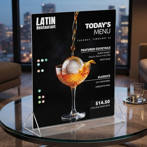 Exhibidor de Acrílico Ecológico para Tarjetas de Menú, Capacidad de 10 Litros, Soporte Transparente para Mostrador, para Restaurantes, Cafeterías y Hostelería - Product Image 3
