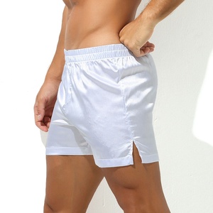 Shorts de nuit en satin pour hommes, boxers fendus sur le côté, pyjama en satin, shorts amples, maillot de bain à séchage rapide, cadeau, shorts respirants - Product Image 3