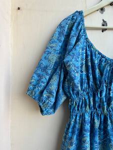 Vestido Midi Informal para Mujer con Escote Corazón, 100% Algodón, Bordado y Estampado con Borlas, Vestido Midi Largo - Product Image 2