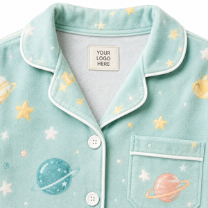 Conjunto de Pijama de Manga Larga para Niñas al por Mayor, con Estampado de Planetas Espaciales, Cierre de Botones, Ropa de Dormir para Niños - Product Image 2