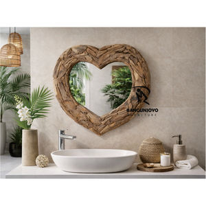 Espejo Moderno de Madera de Teca - Diseño Duradero, Ecológico y que Ahorra Espacio para Uso en Villas, Hoteles y Apartamentos - Product Image 1